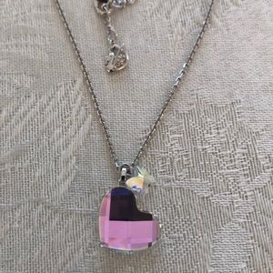 Swarovski heart and butterfly charm necklace
